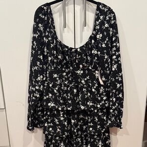 Inspired Hearts Black and White Floral Dress